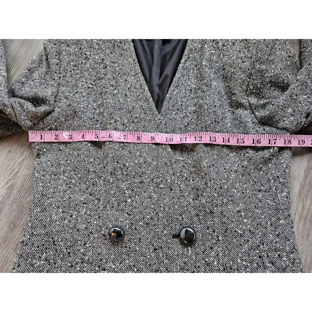 Vintage Christian DIOR Skirt Blazer Suit Set Size 8 Speckled Tweed Wool Blend